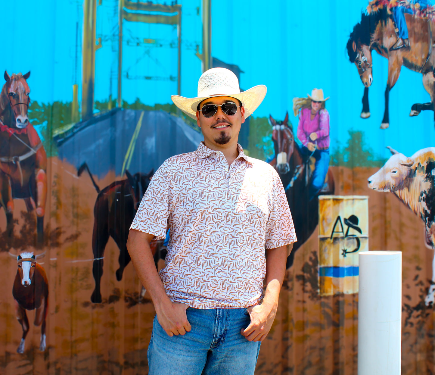 Men’s cinch cream Orange Gun Polo