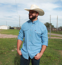 Load image into Gallery viewer, Wrangler Men&#39;s Performance Pearl Snap- Periwinkle Blue
