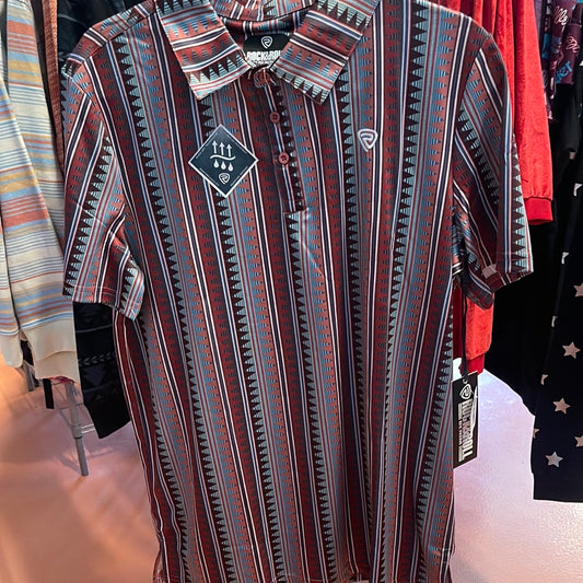 Rock & Roll Aztec Stripe Polo SS