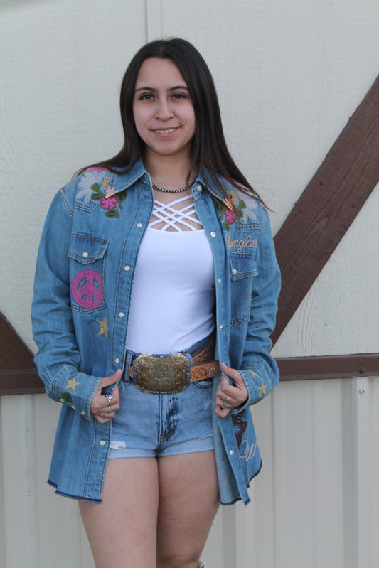 Wrangler Lainey Wilson Denim Embroidered ladies shirt