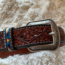 Load image into Gallery viewer, Men&#39;s Embroidered Black Aztec Belt
