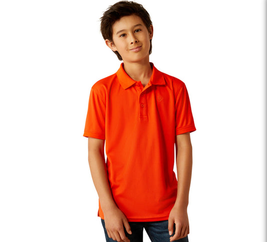 Ariat Boys Cherry Tomato Short Sleeve Polo
