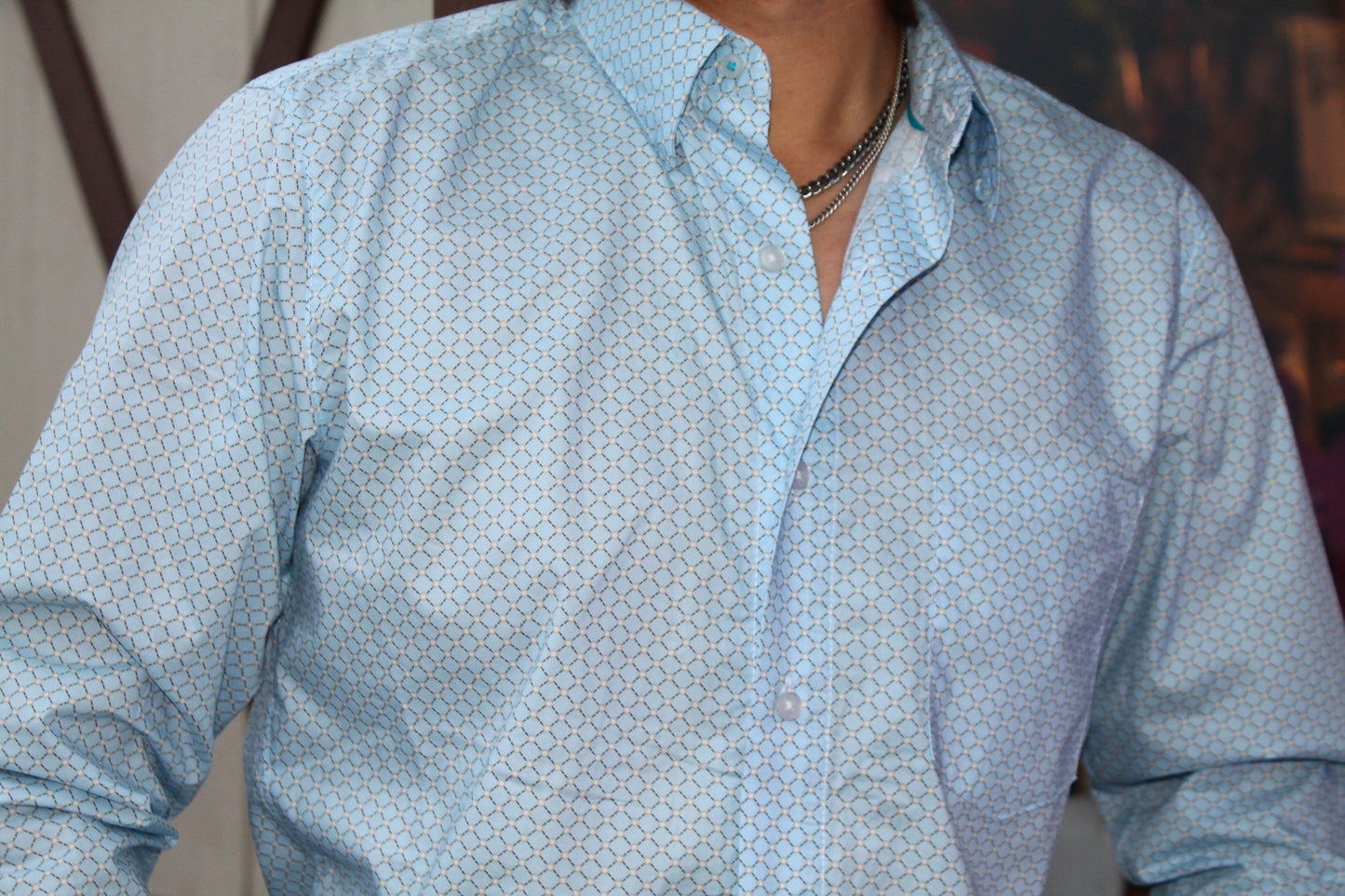 Men’s Wrangler COJO Light blue Diamond Long Sleeve