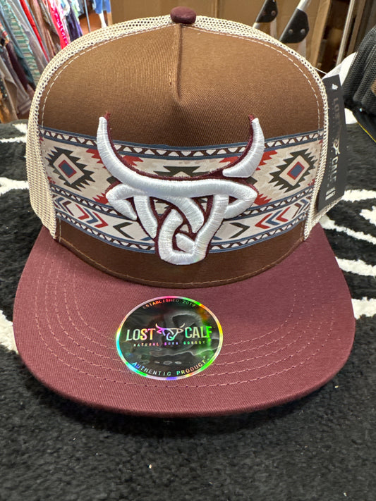 Lost Calf maroon and brown Aztec 🧢