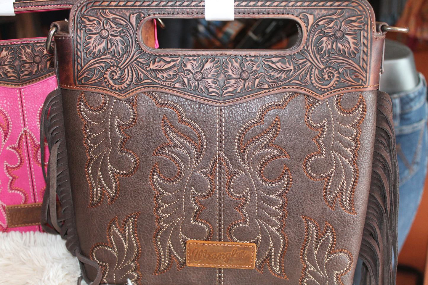 Wrangler Boot Stitch Fringe Crossbody
