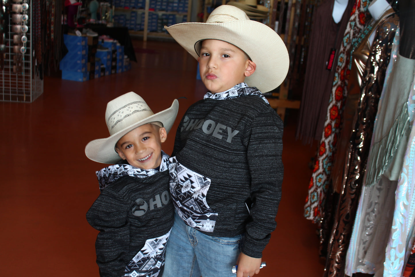 Hooey Youth Black Aztec Pullover
