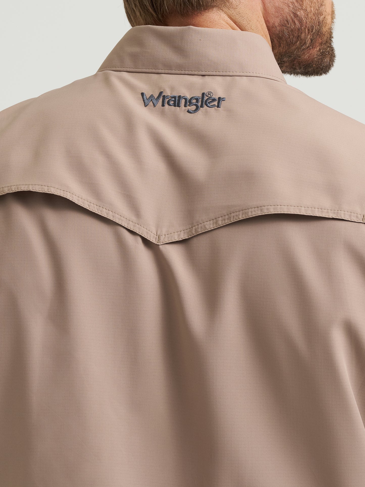 Wrangler Men’s Tan SS Performance  Pearl-snap