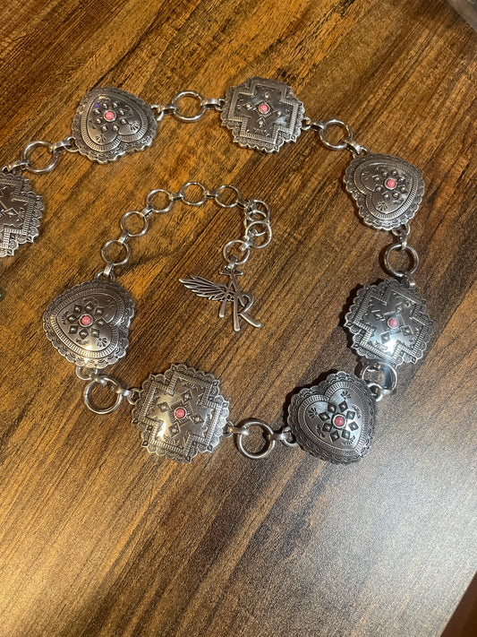 Girl's Aztec Hearts Concho Belt