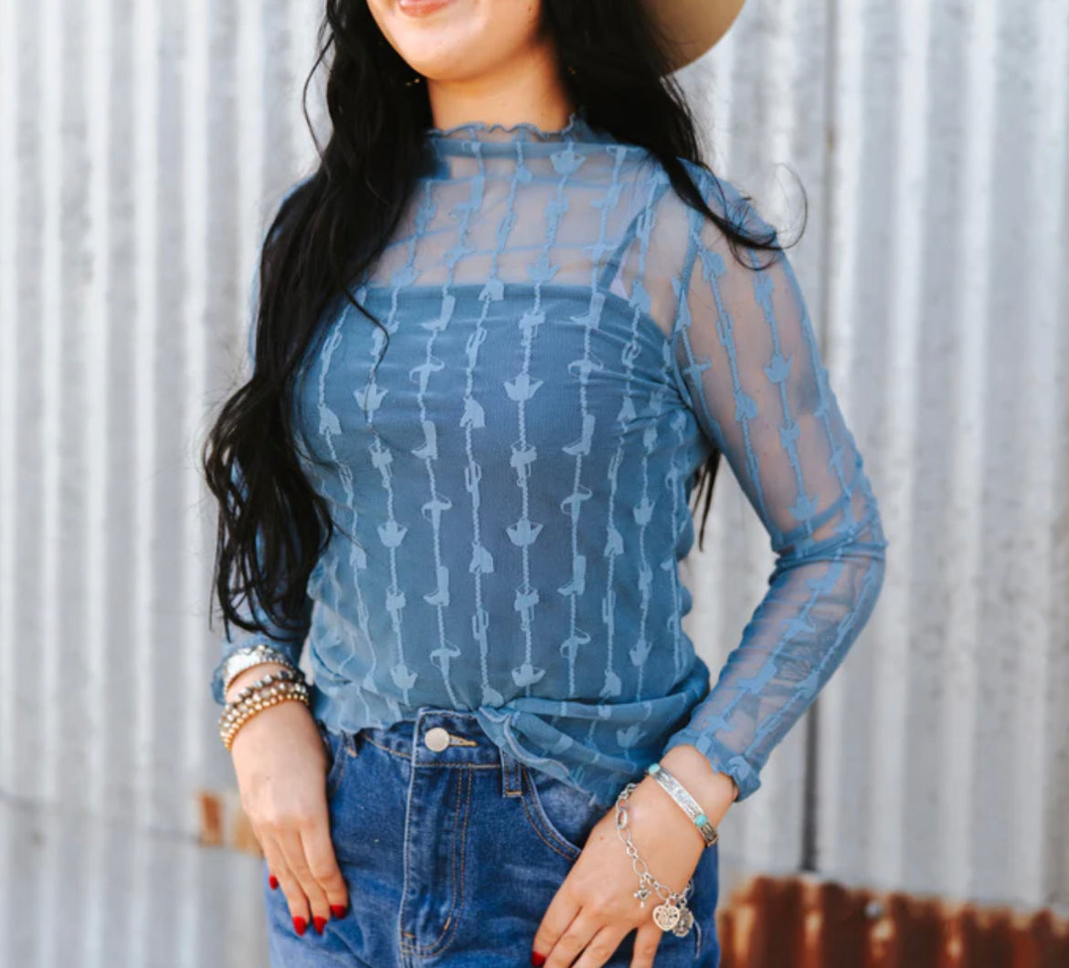 Lariat Lace L/S - Denim