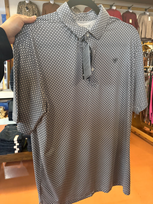 Ariat Men’s 360 Airflow Polo - White/Black☑️