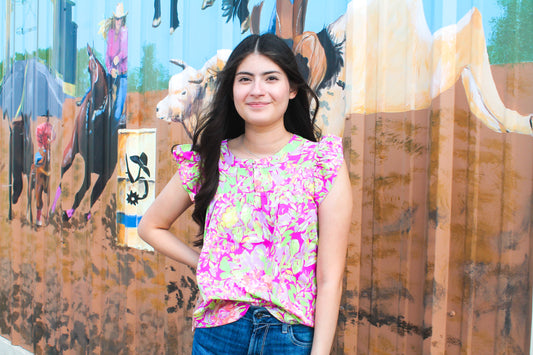 Magenta Garden Top