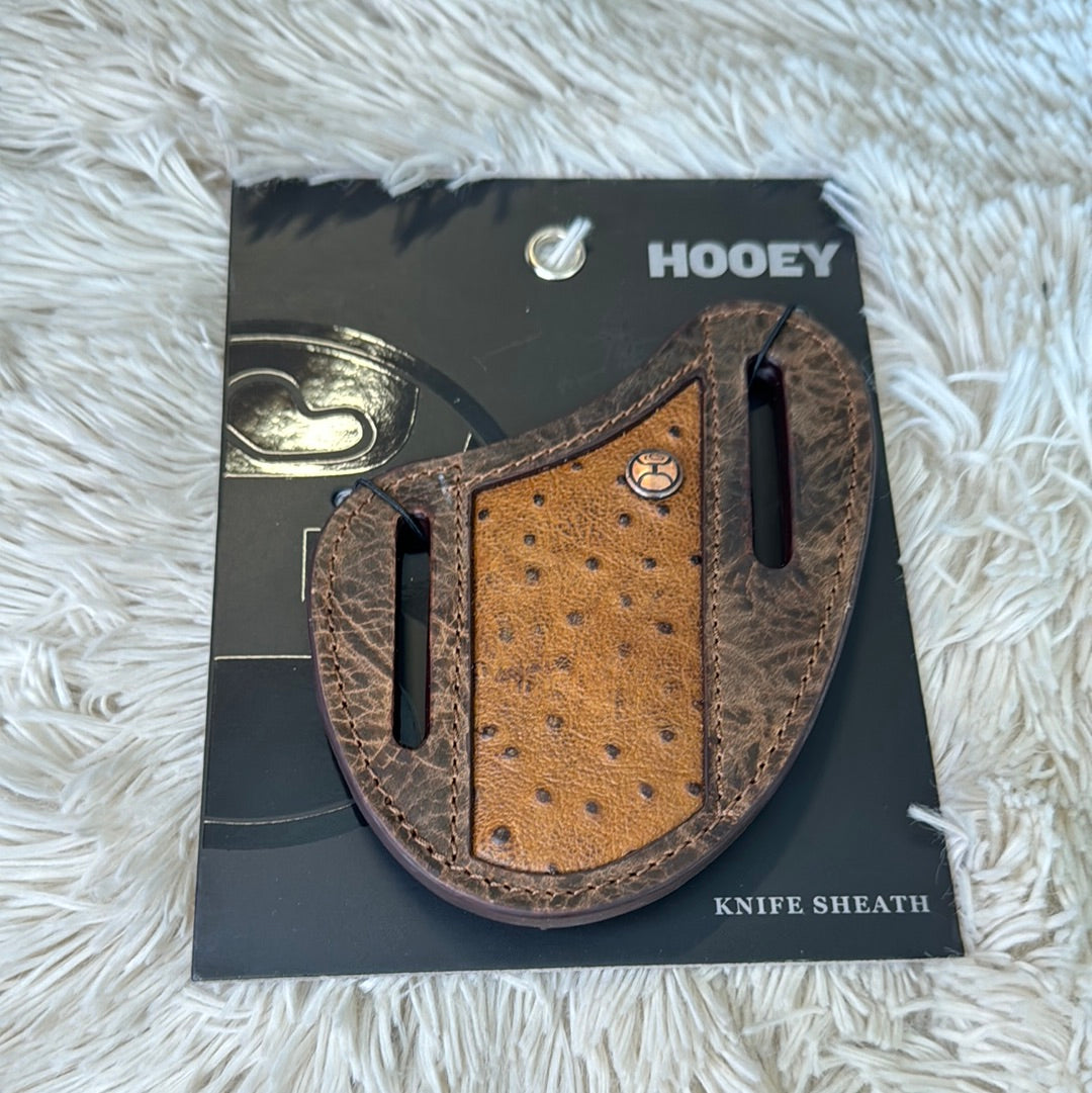 "SAWYER" BROWN/OSTRICH PRINT PANCAKE KNIFE SHEATH