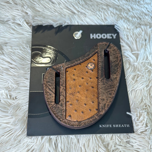"SAWYER" BROWN/OSTRICH PRINT PANCAKE KNIFE SHEATH