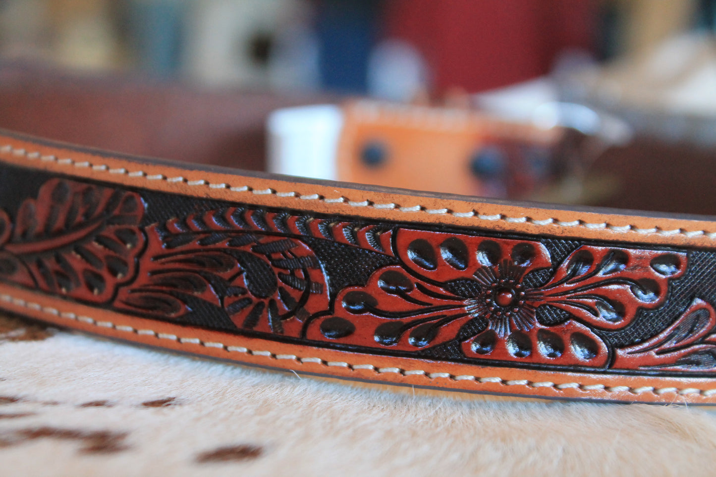 3D Belt® Children's Tooled Cowboy Prayer Brown Leather Belt