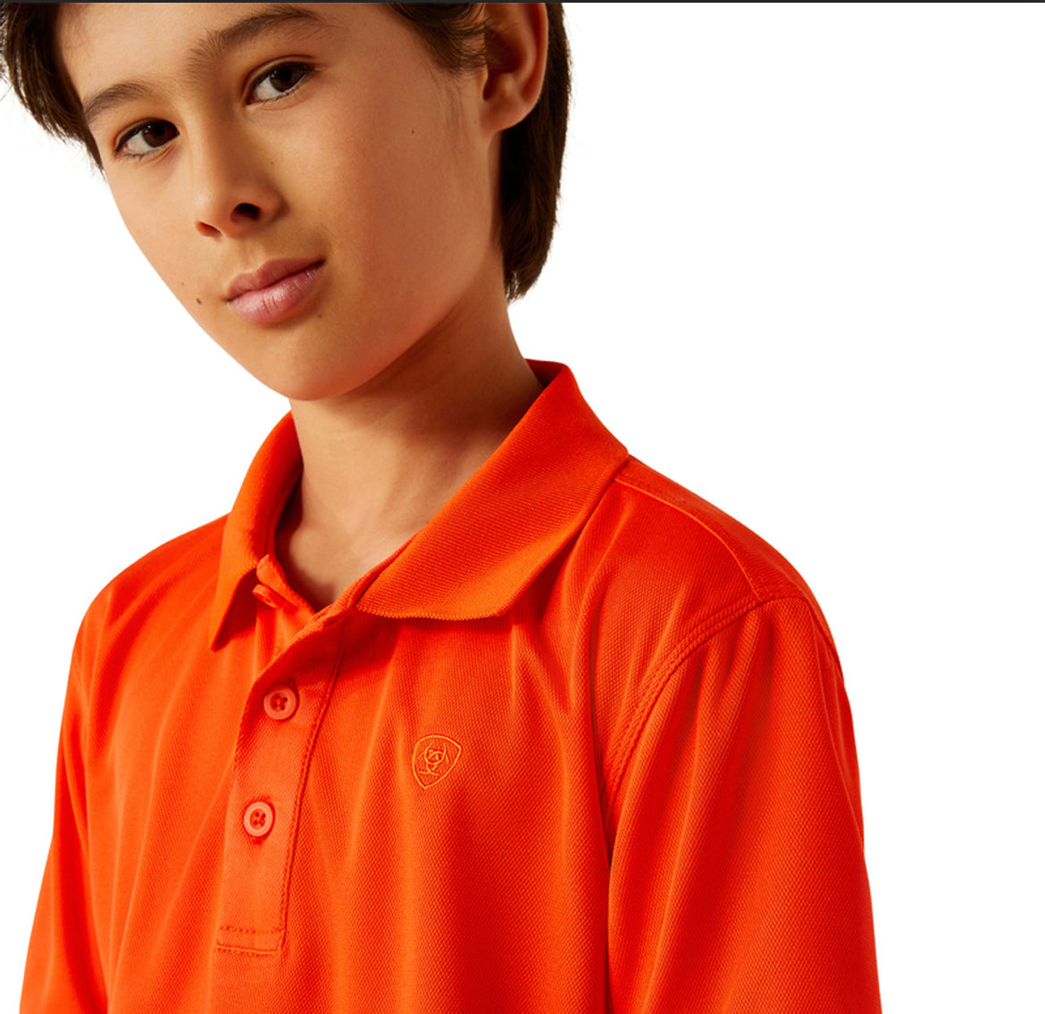 Ariat Boys Cherry Tomato Short Sleeve Polo
