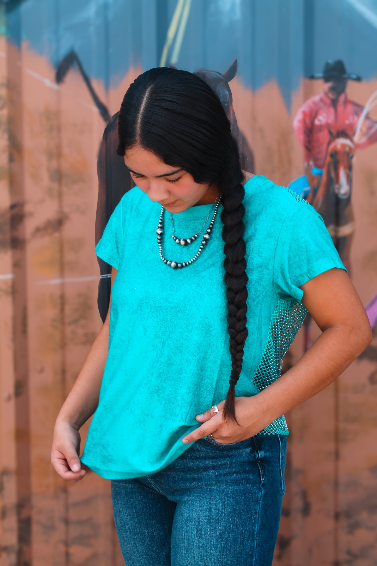 Hit The Backroads Rhinestone Top
