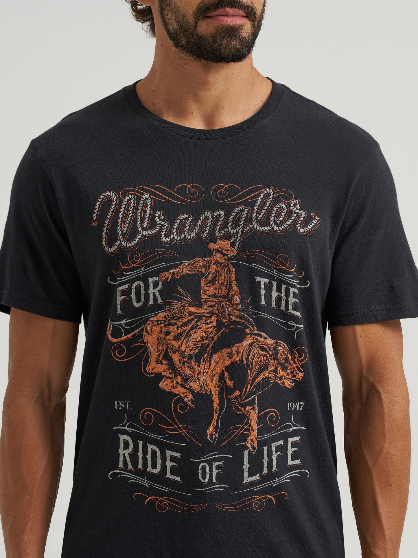 Wrangler For The Ride Of Life Tee-Black
