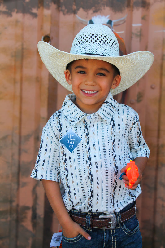 Rock & Roll Boys Aztec Polo- Natural