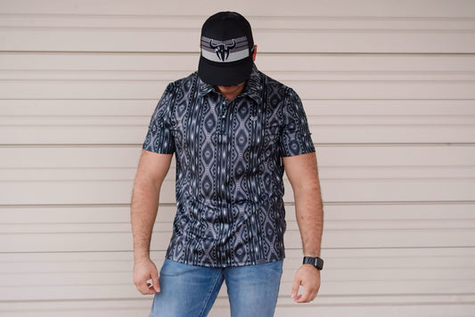 Panhandle Black Aztec Polo