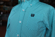 Load image into Gallery viewer, Cinch Boy&#39;s Light Blue Patterned Long Sleeve Shirt
