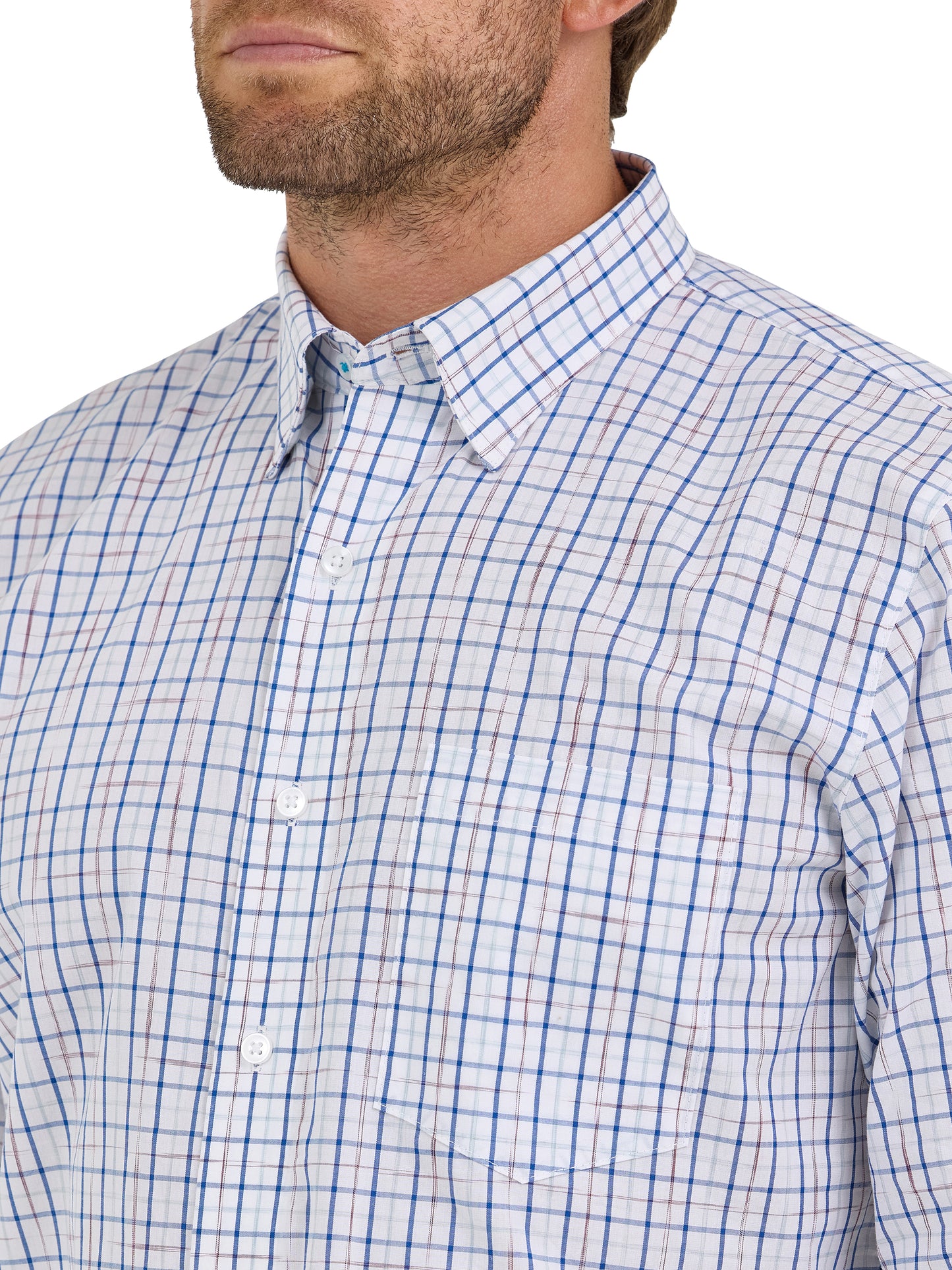 Men’s Wrangler COJO Red and Blue Plaid Long Sleeve