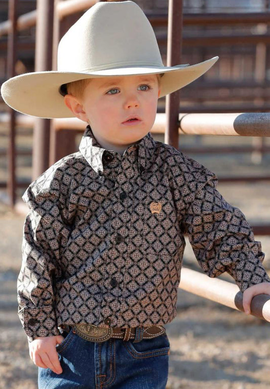 Toddler Cinch Brown And Black Long Sleeve