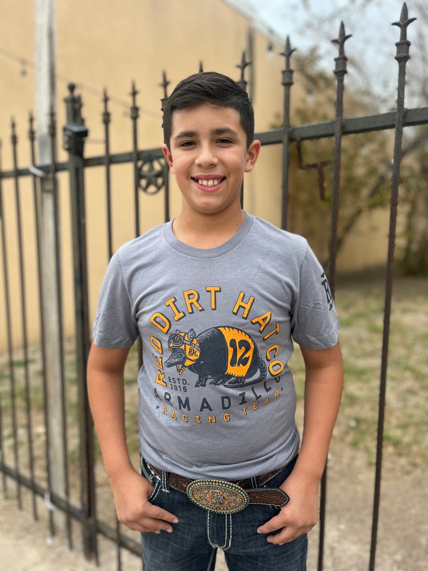 Red Dirt 'Dillo Race-car Tee