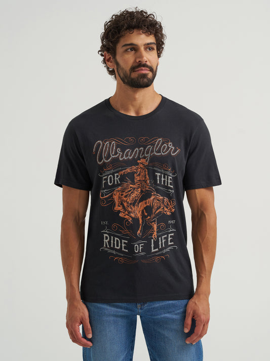 Wrangler For The Ride Of Life Tee-Black