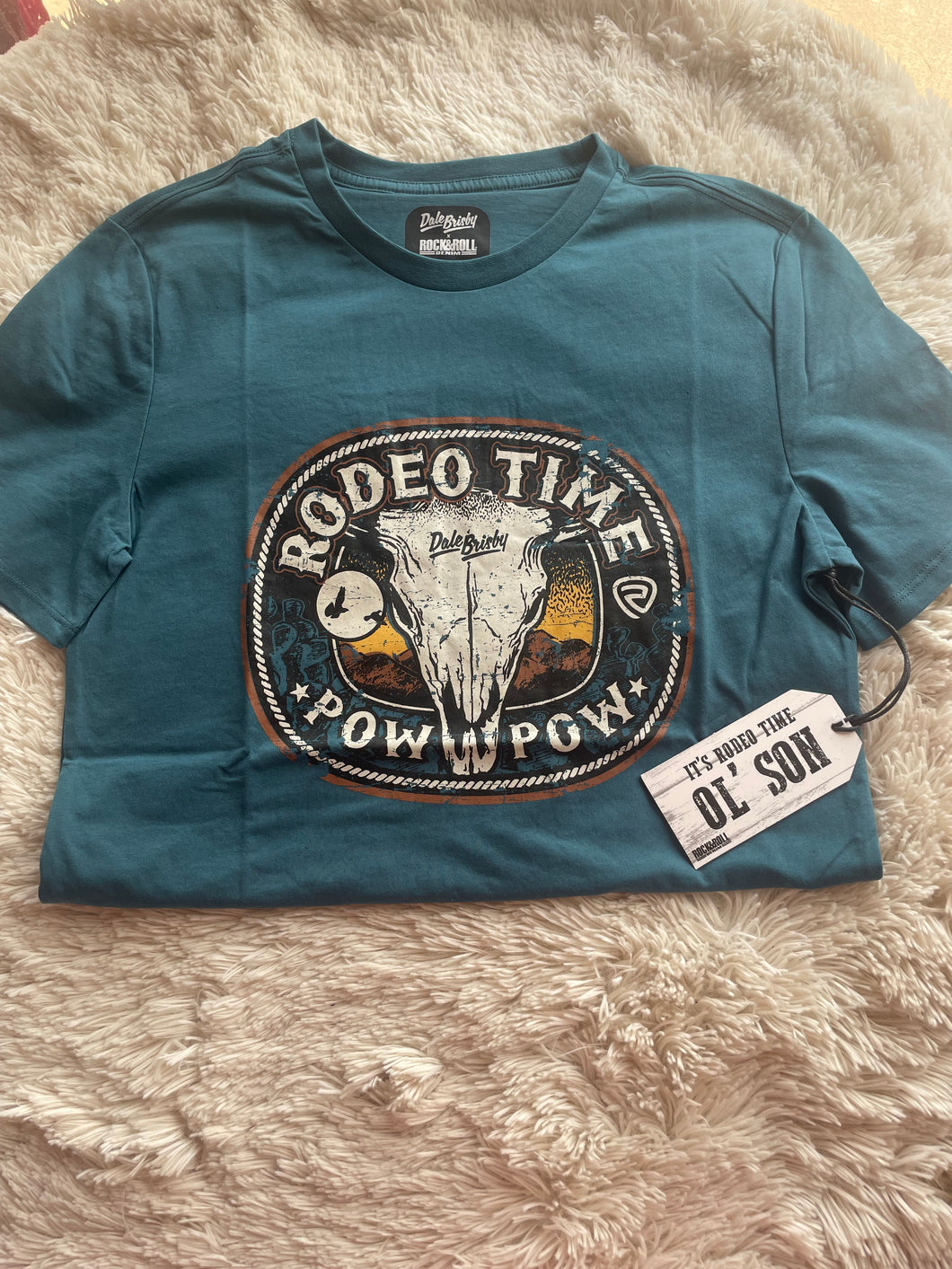 Rock & Roll Dale Rodeo Time Teal Tee