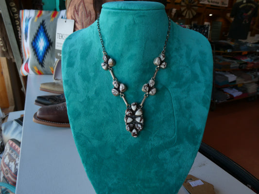 White Horse Cluster Necklace