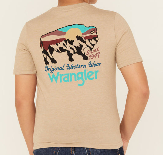 Wrangler Scenic Bison Tee- Youth
