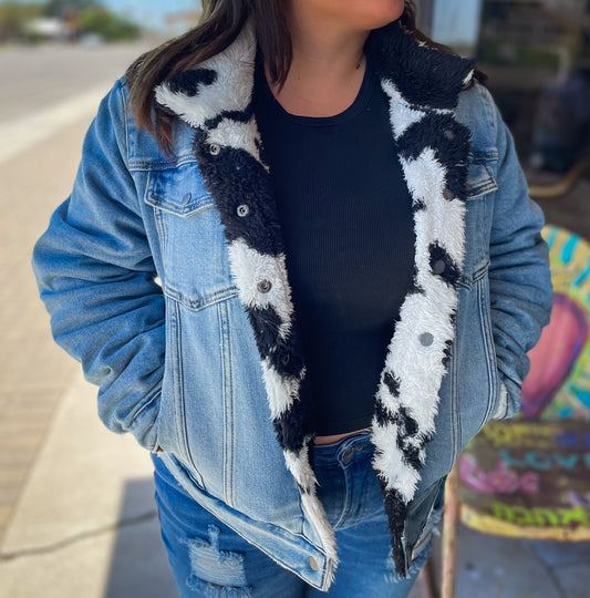 R&R Denim And Sherpa Reversible Jacket