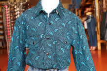 Load image into Gallery viewer, R&amp;R Navy Paisley Print Youth Top
