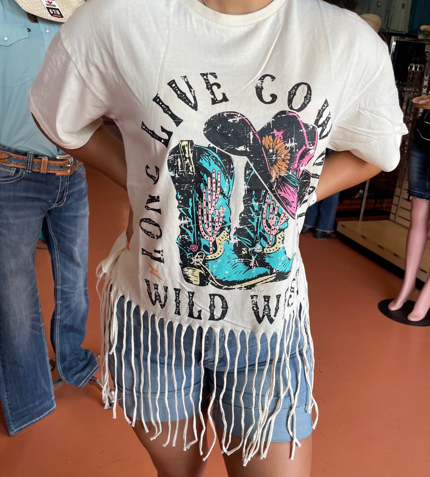 Long Live Cowgirls Fringe Oversized Tee