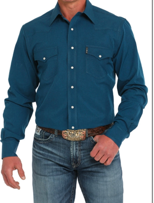 Cinch Modern Fit Blue Pearl Snap LS