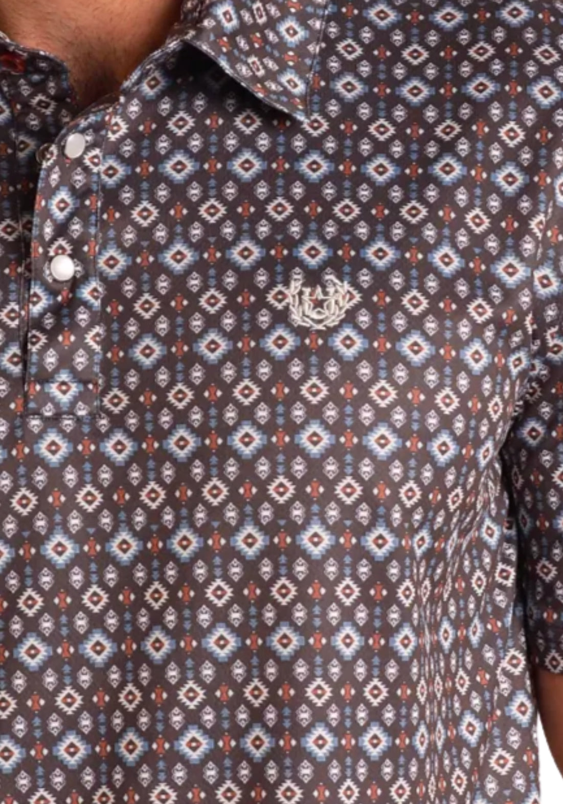 Panhandle Slim Geo Polo- Dark Grey