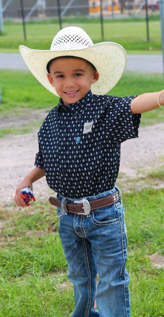 Boy's Steele SS Button-up Black