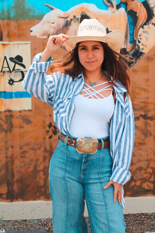 Women’s Ariat Baggy Blue Strip LS