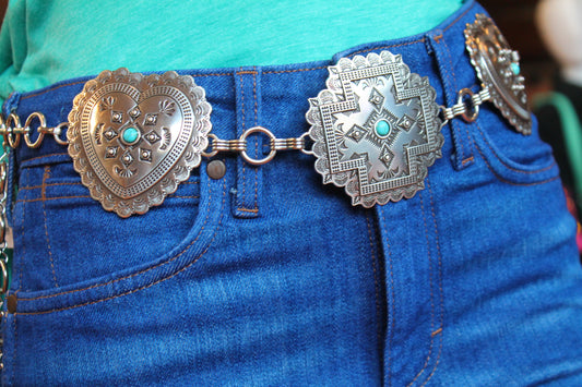Women’s Cross & Heart Concho Belt
