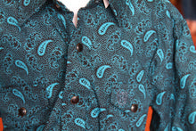 Load image into Gallery viewer, R&amp;R Navy Paisley Print Youth Top

