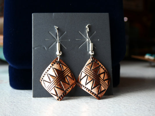 Navajo Made Copper Earrings