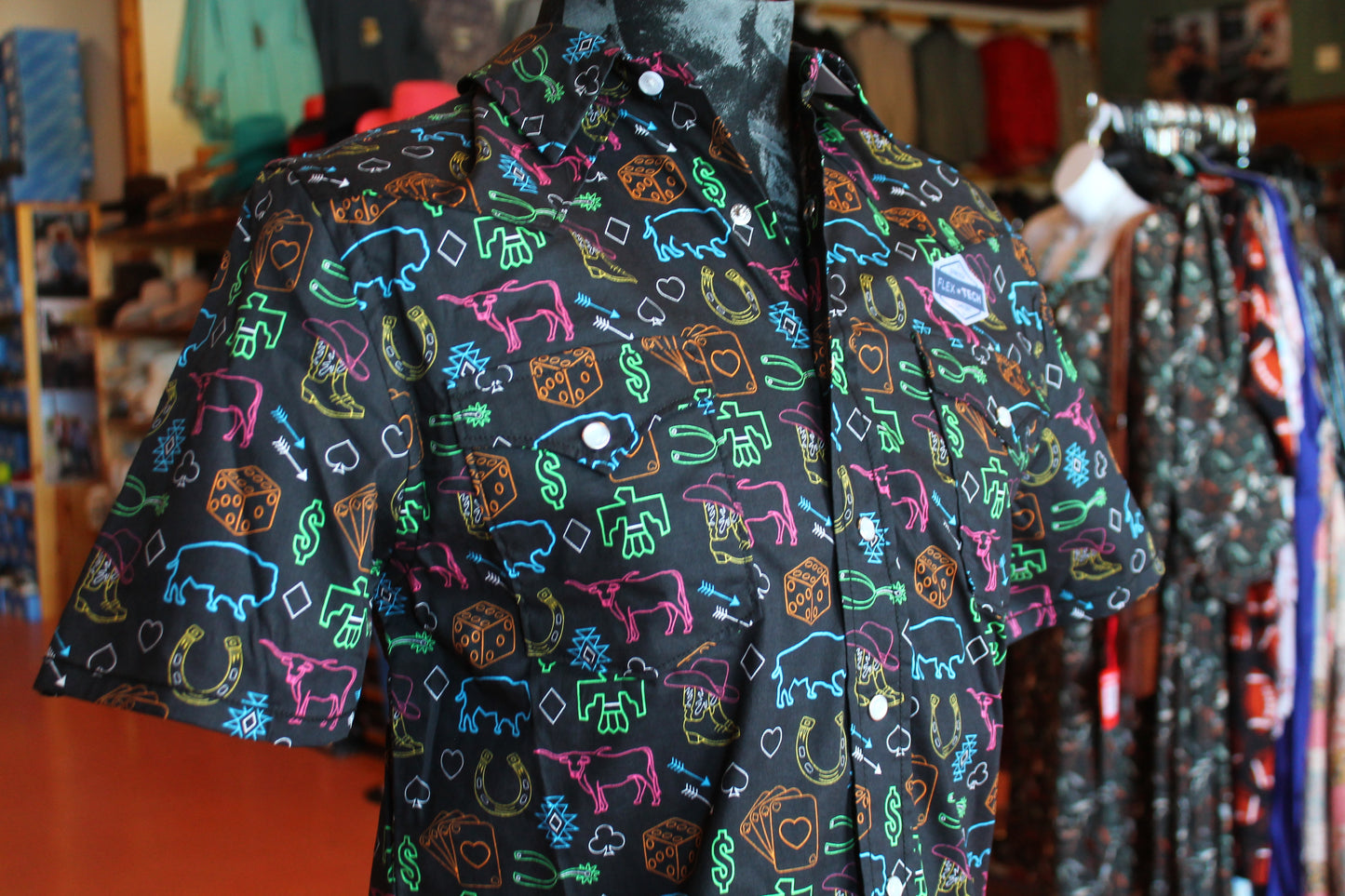 Panhandle Neon Cowboy SS Snap