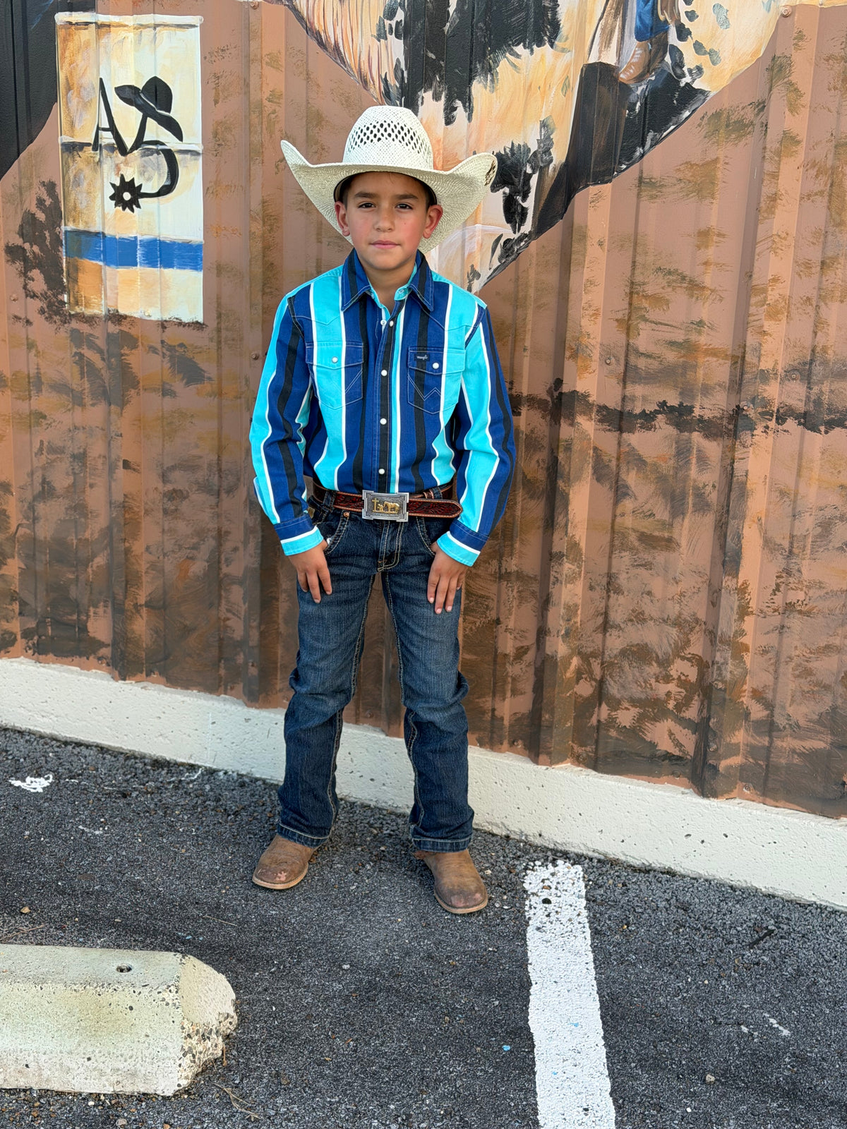 Boy’s Wrangler Blue/Black Brush popper 🤠