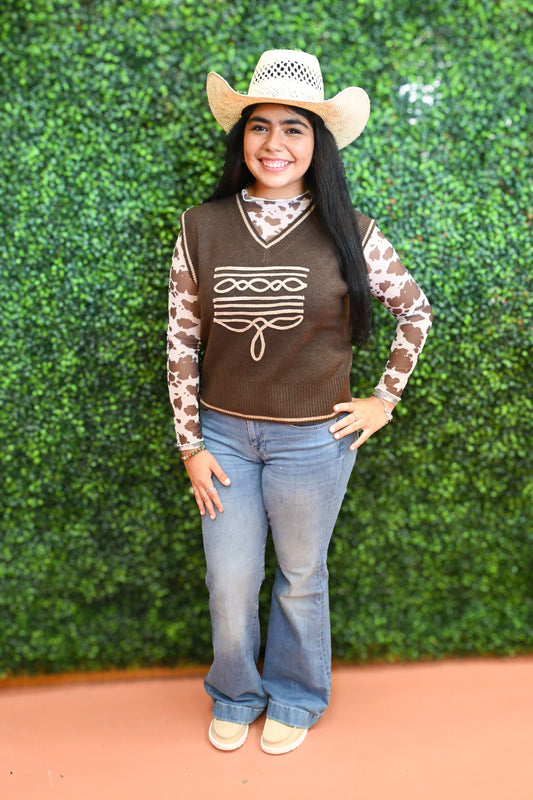 Ariat Women's Chicory Coffee Wichita Sweater Vest 🤠