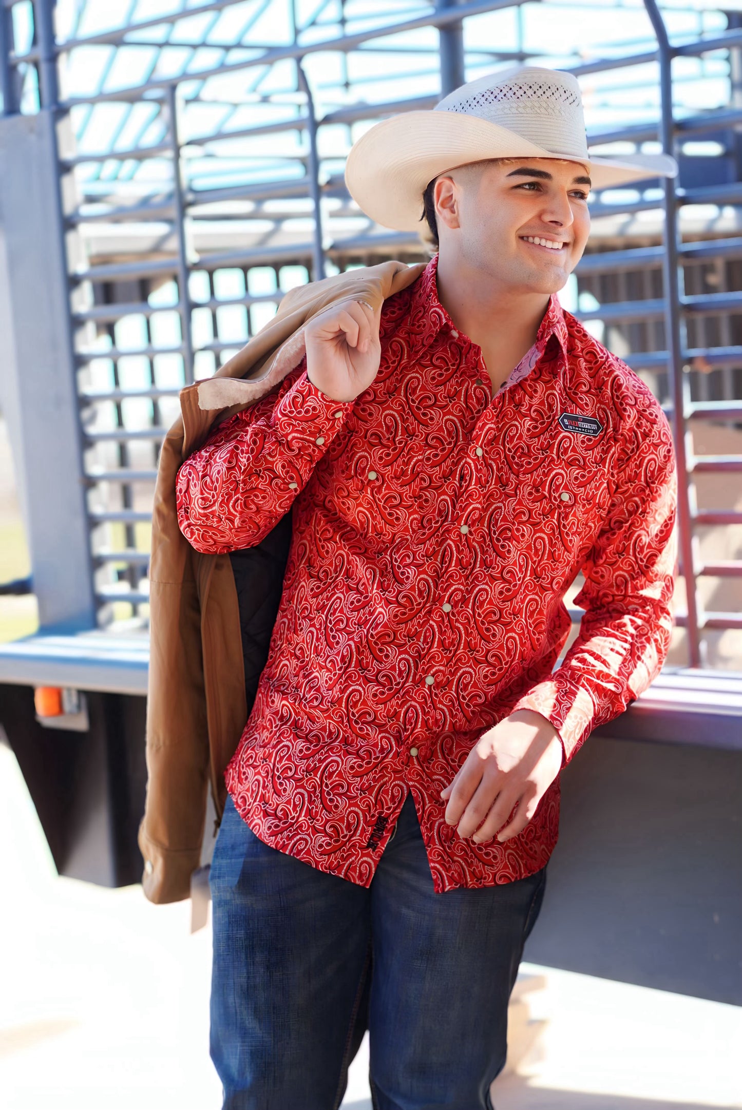 Rock & Roll Red Paisley LS