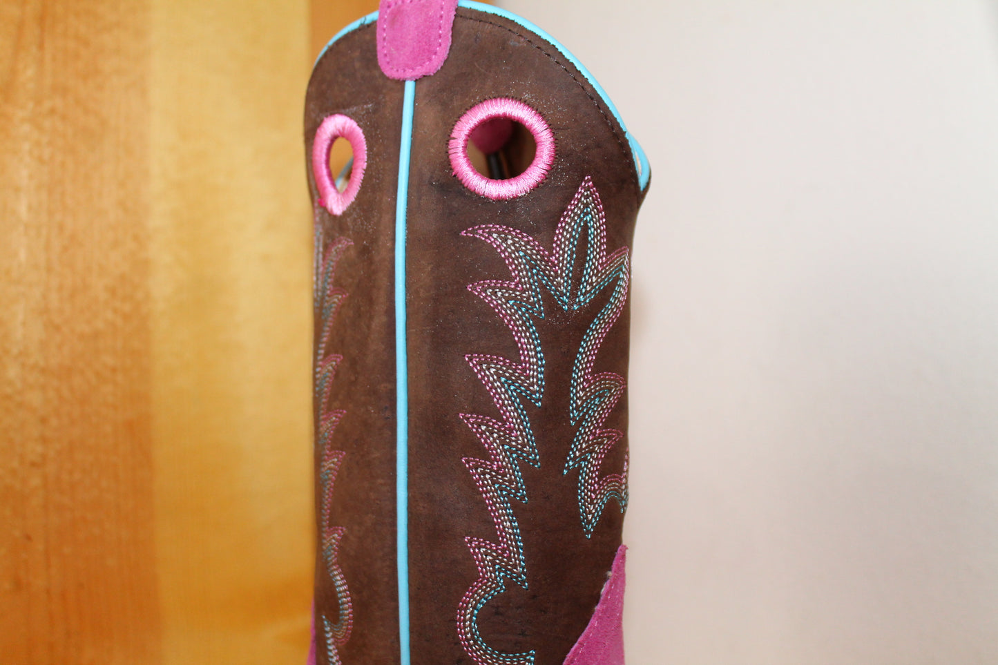 Old West Youth Pink Suede Boots