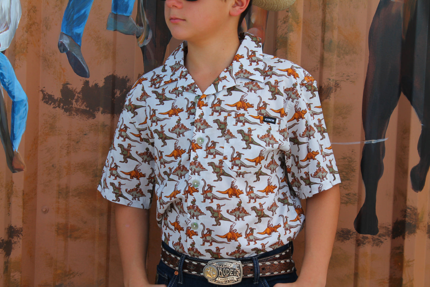 Cinch Boys Dino Camp SS Button-Up