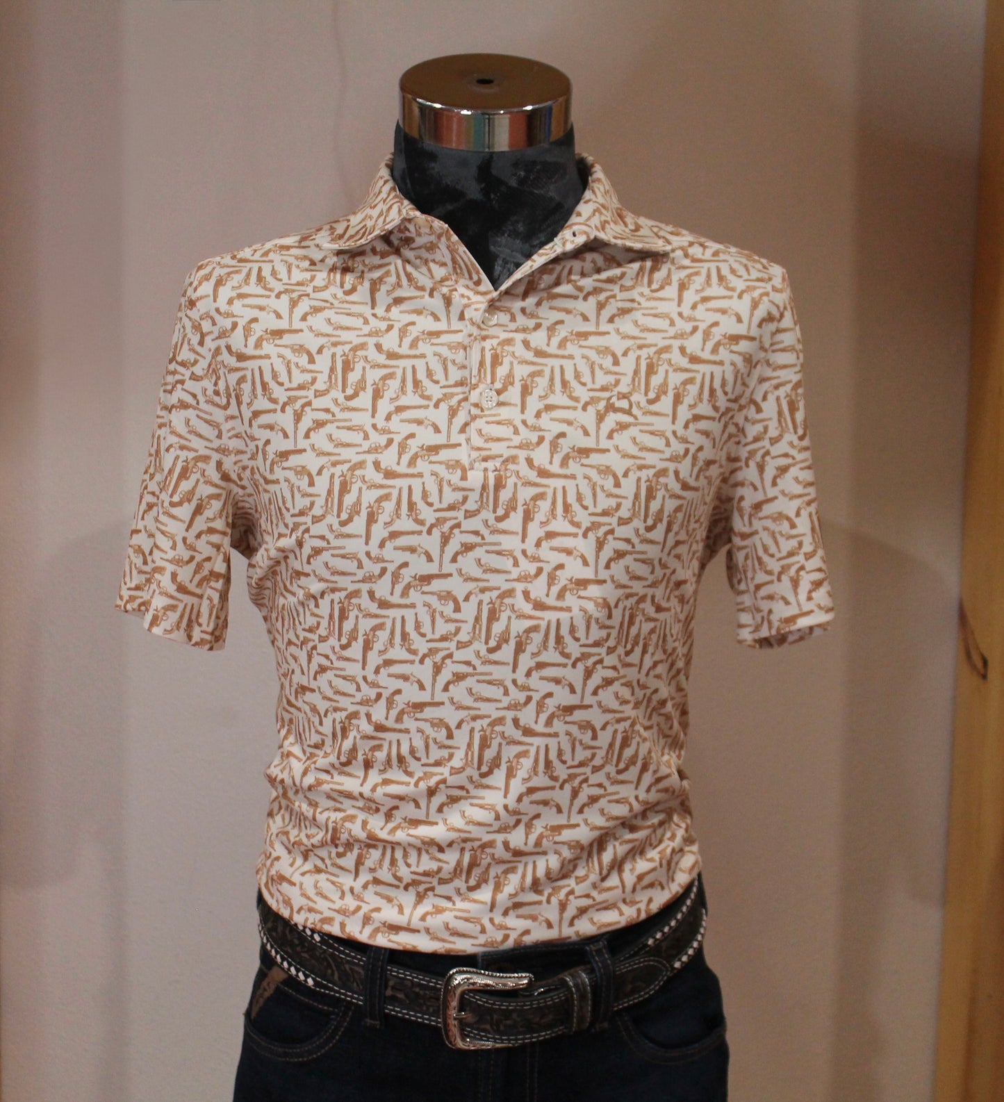 Men’s cinch cream Orange Gun Polo