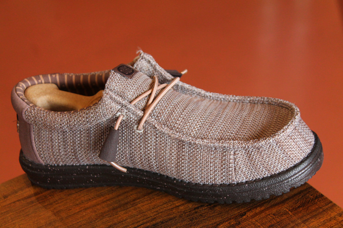 HeyDude Men’s Wally Stretch Sox Shoes - Deep Taupe/Mole Brown