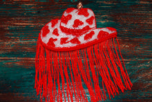 Load image into Gallery viewer, Red Cowprint Hat Freshie
